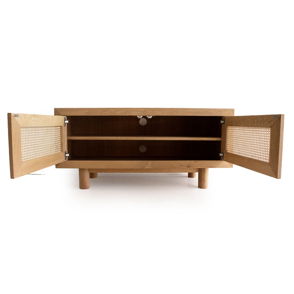 Tropical Springs Entertainment Unit with Two Door - Natural - Notbrand