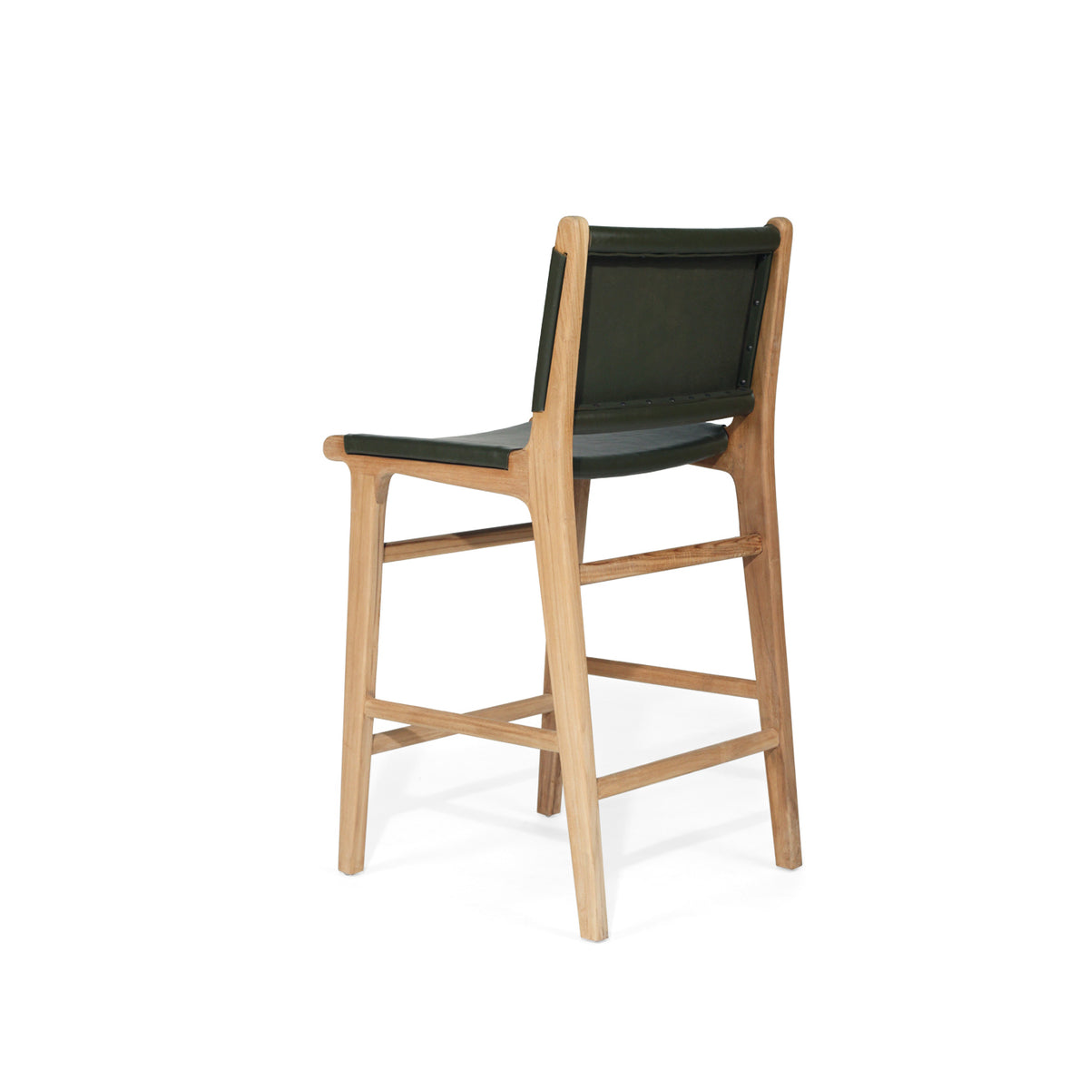 Jubilee Flat Leather Counter Stool - Olive - Notbrand