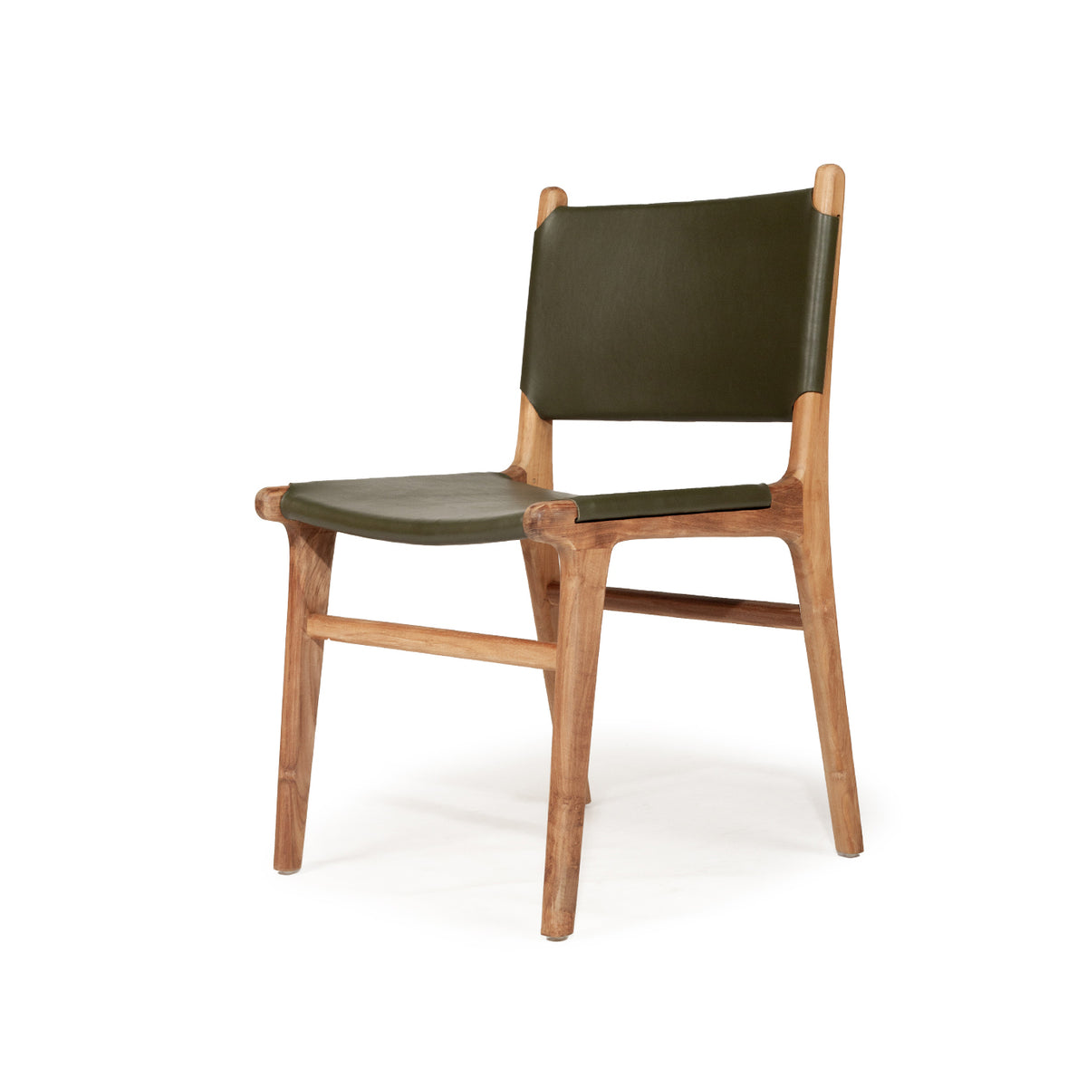 Jubilee Flat Leather Dining Chair - Olive - Notbrand