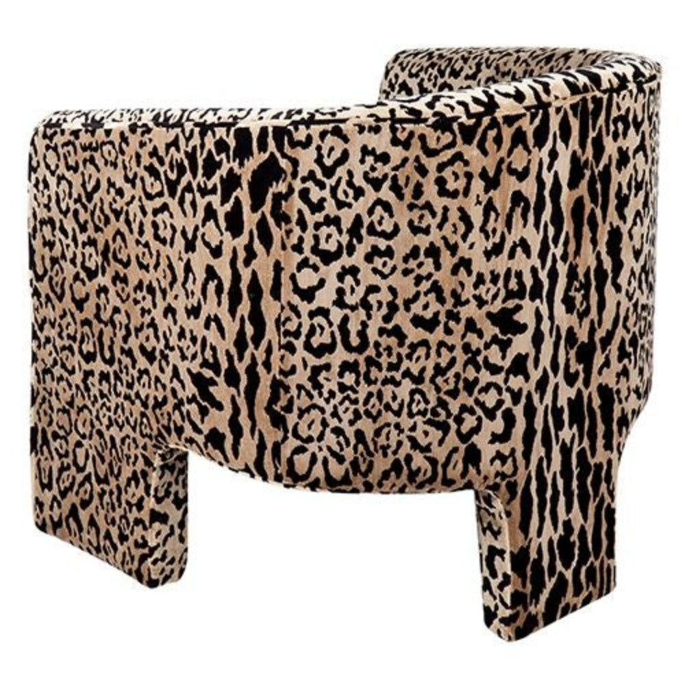 Kylie Leopard Chenille Occasional Chair - Notbrand