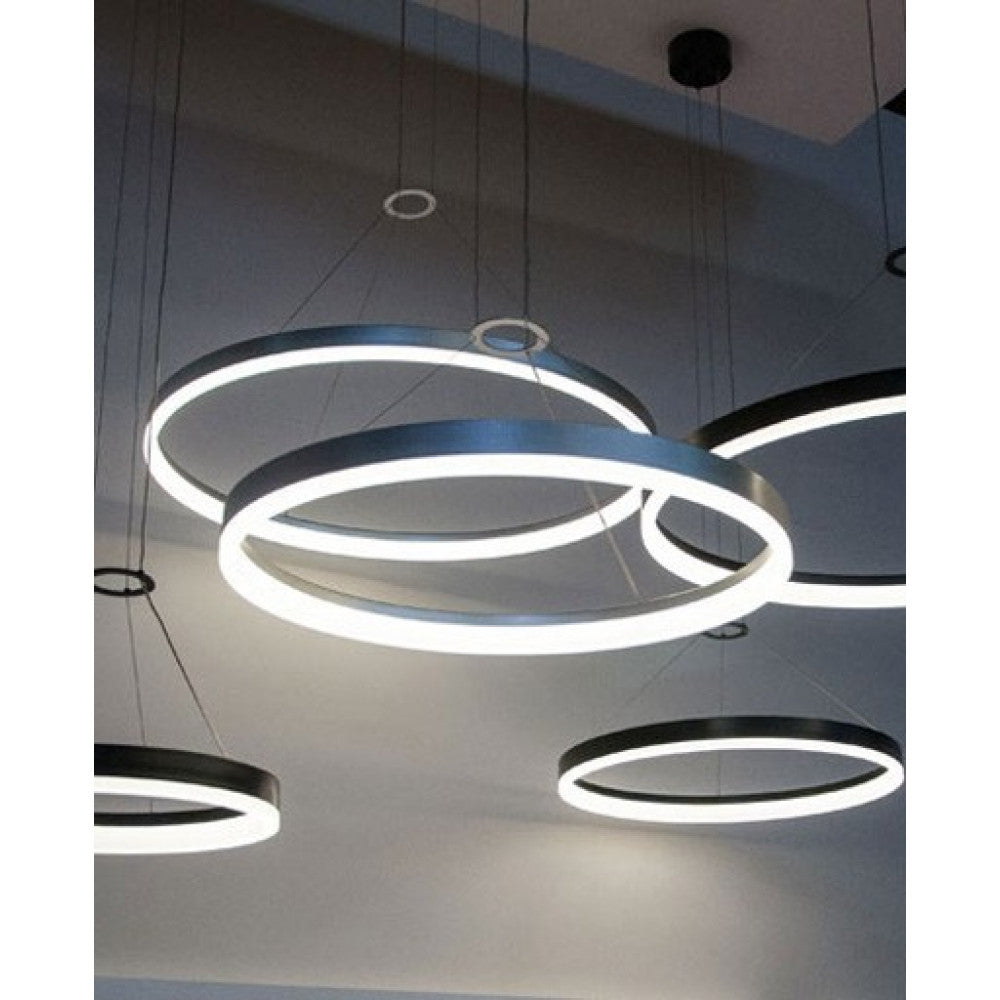 Betrix Aluminum Ring LED Pendant in Black - 30cm - Notbrand