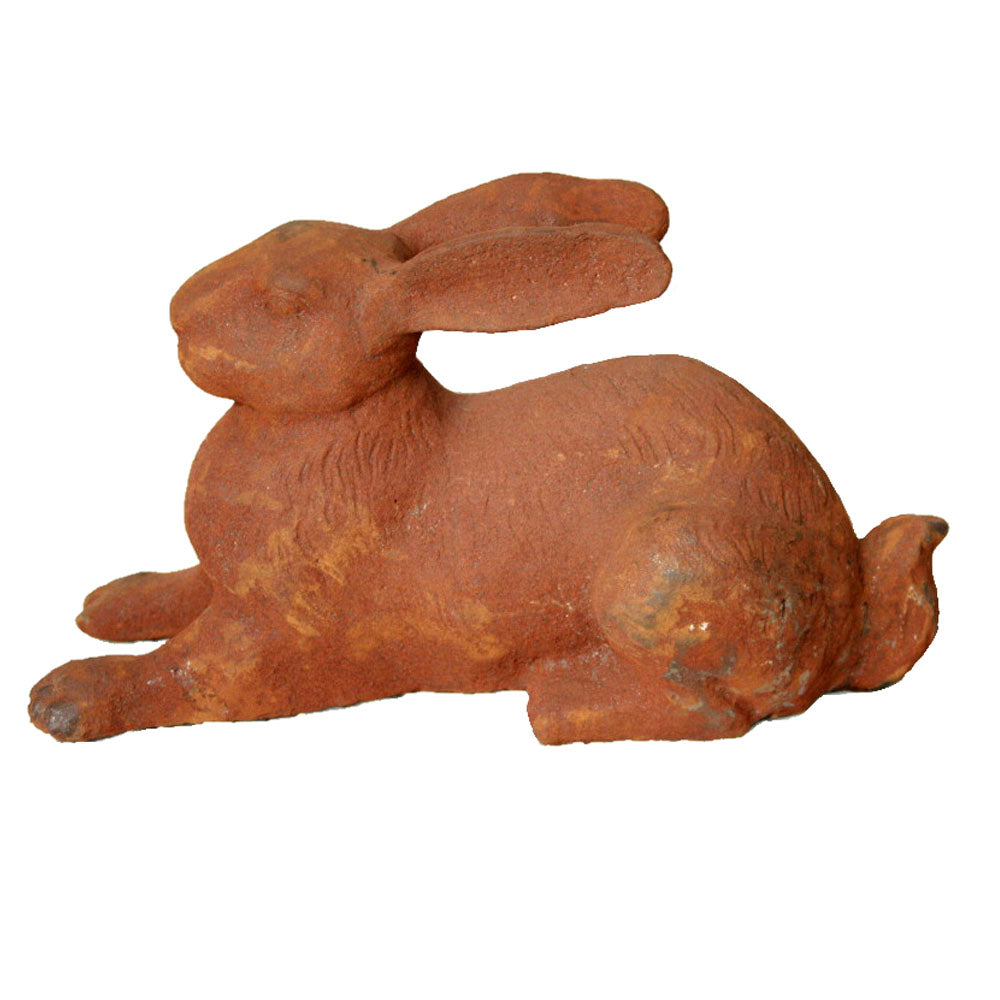 Cast Iron Lying Rabbit Figurine Garden Decor - Large - Notbrand
