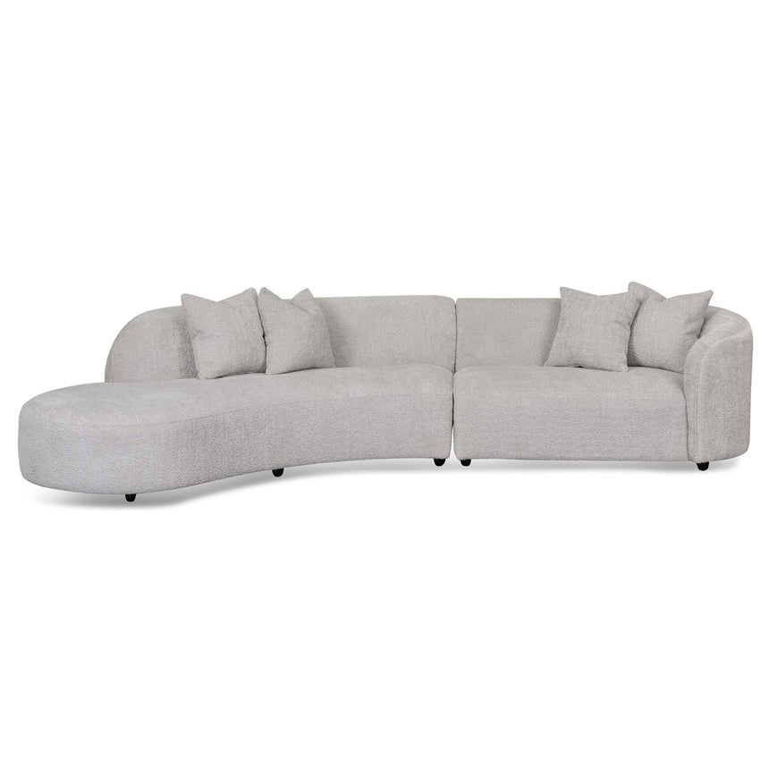 Andalorn Left Chaise Fleece Fabric Sofa - Light Grey - Notbrand