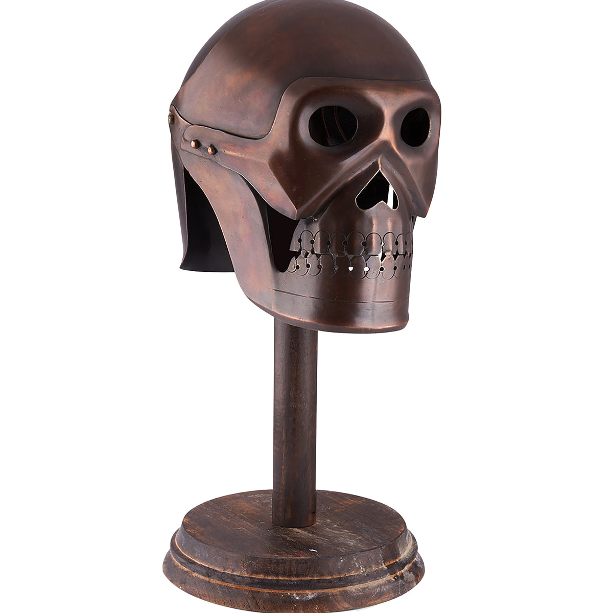 Skull Warrior Helmet with Wooden Stand - Notbrand