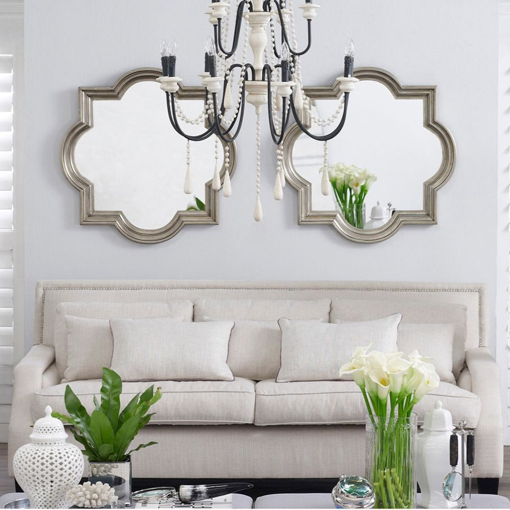 Marrakech Wall Mirror - Large Antique Silver - Notbrand