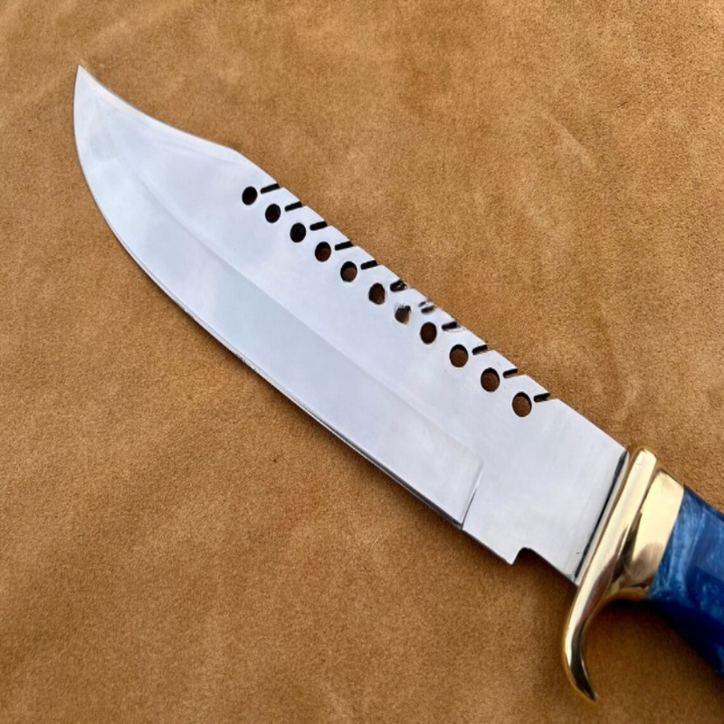 Hand Made Steel Hunting Bowie Knife with Leather Sheath - Notbrand