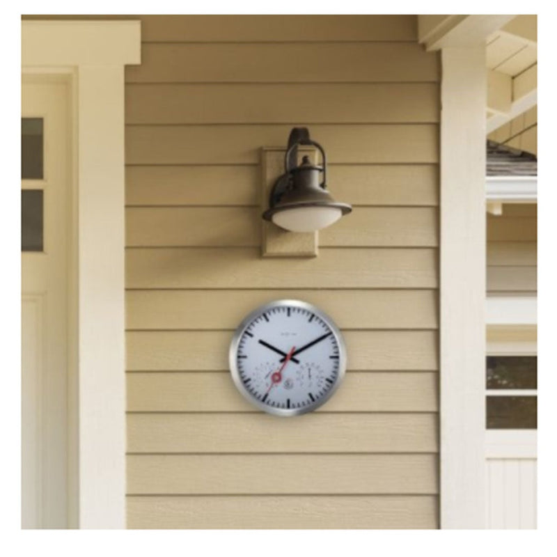 NeXtime Clematis Outdoor Wall with Thermometer & Hygrometer - White - Notbrand