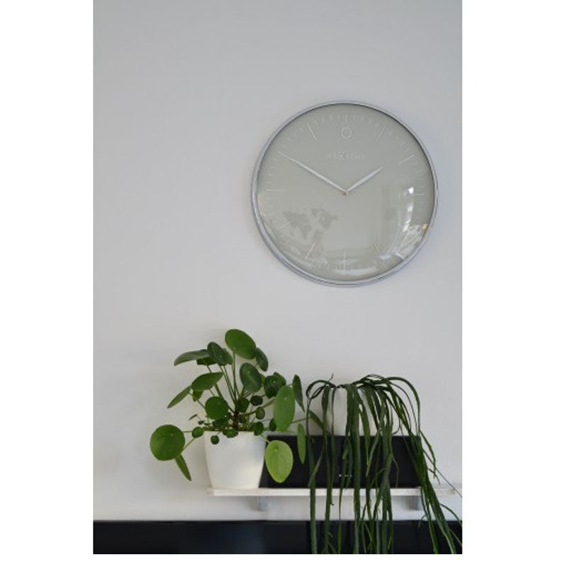NeXtime Glamour Silver Metal Wall Clock - 40cm - Notbrand