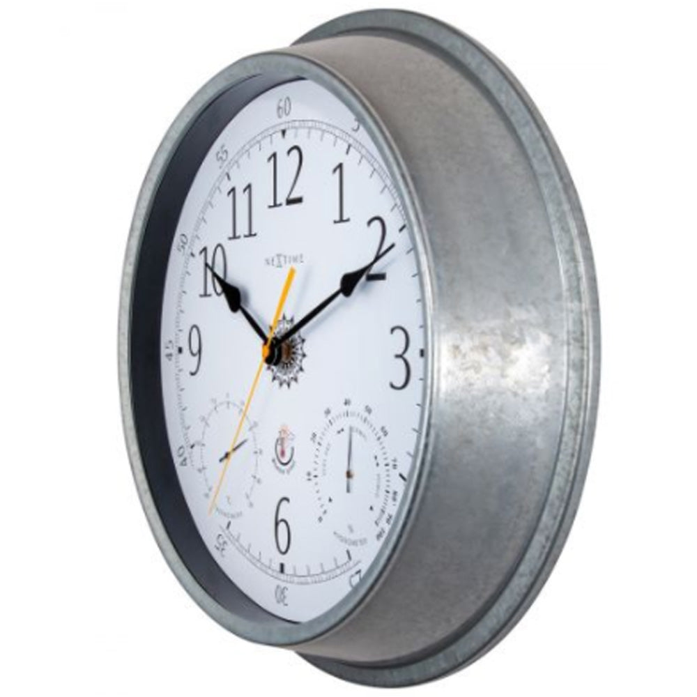 NeXtime Tulip Outdoor Wall Clock 40.5cm Galvanised Metal - NotBrand