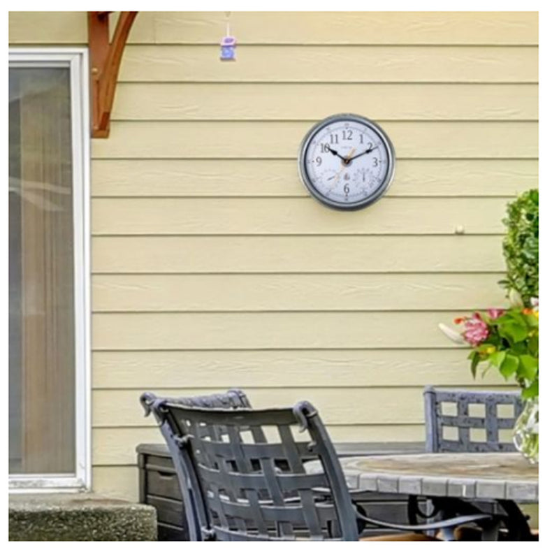 NeXtime Tulip Outdoor Wall Clock 40.5cm Galvanised Metal - NotBrand