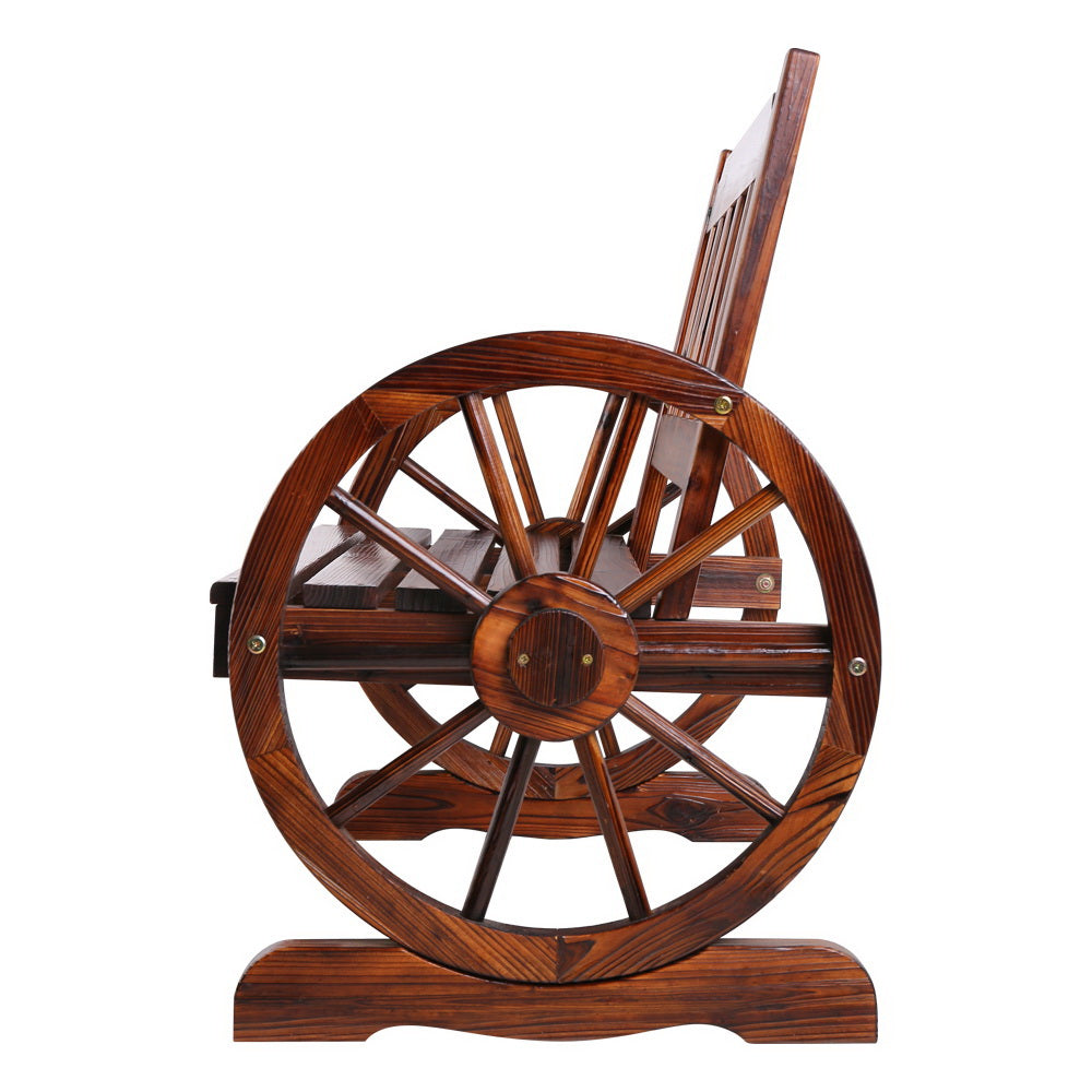 Gardeon Wooden Wagon Wheel Chair - Notbrand