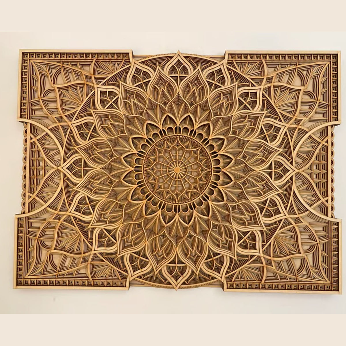 Olator Wooden Mandala Wall Art - Natural - Notbrand