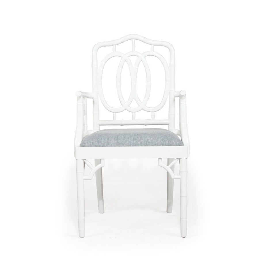 Paloma Chippendale Wooden Ring Armchair - White - Notbrand