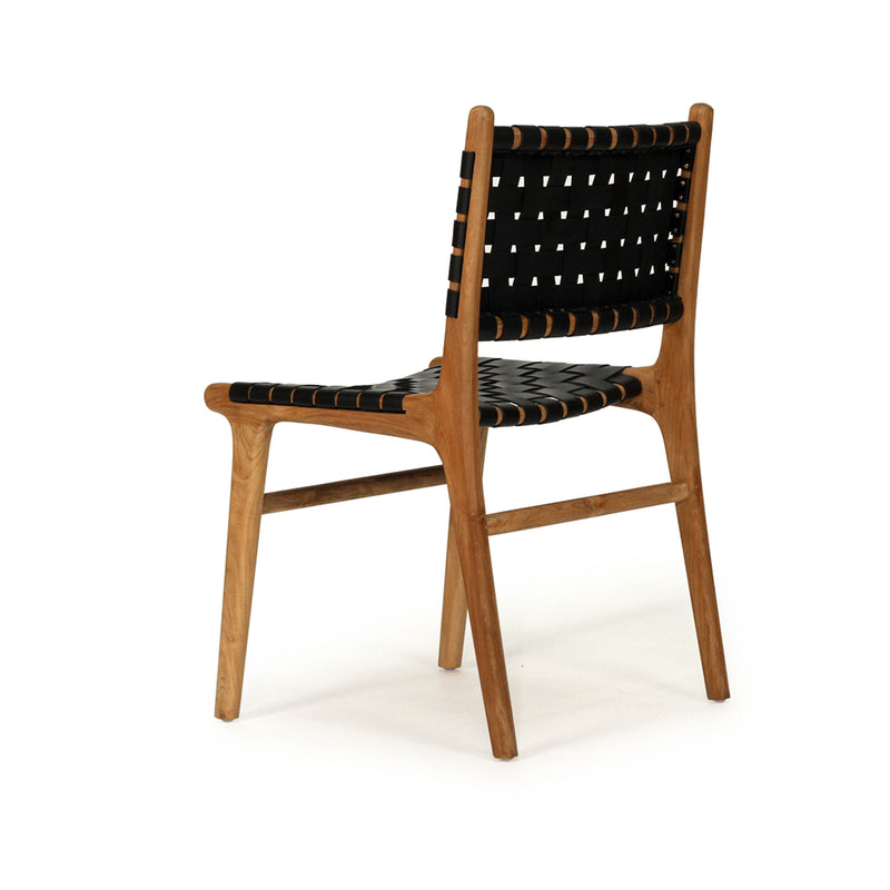 Jubilee Woven Leather Dining Chair - Black - NotBrand