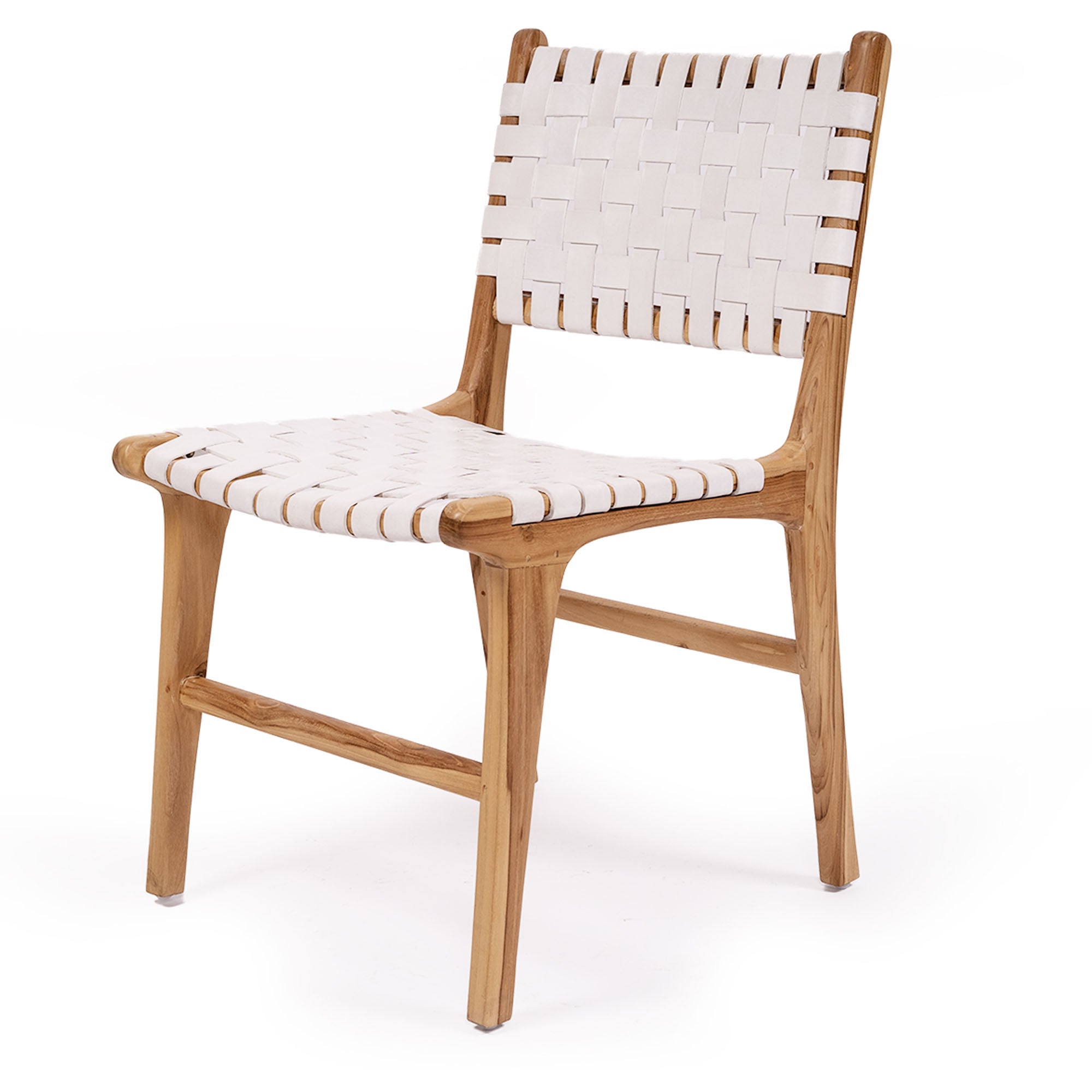 Jubilee Woven Leather Dining Chair - White - Notbrand