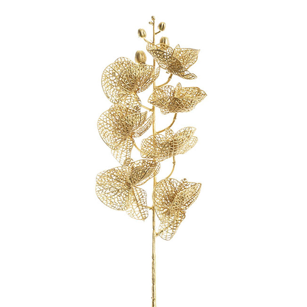 Phalaenopsis Orchid 7 Flowers Vein Petal Gold (87cmH) - Notbrand