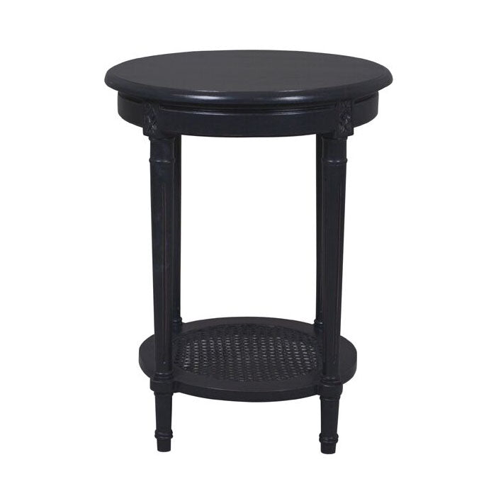 Polo Wooden Round Occasional Table - Black - Notbrand