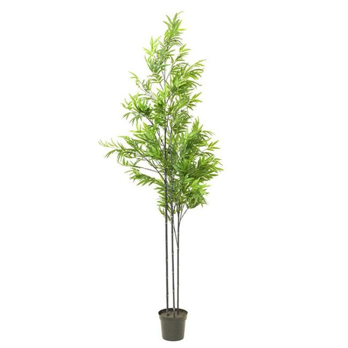Real Touch 3 Stem Potted Bamboo Tree - Green - NotBrand