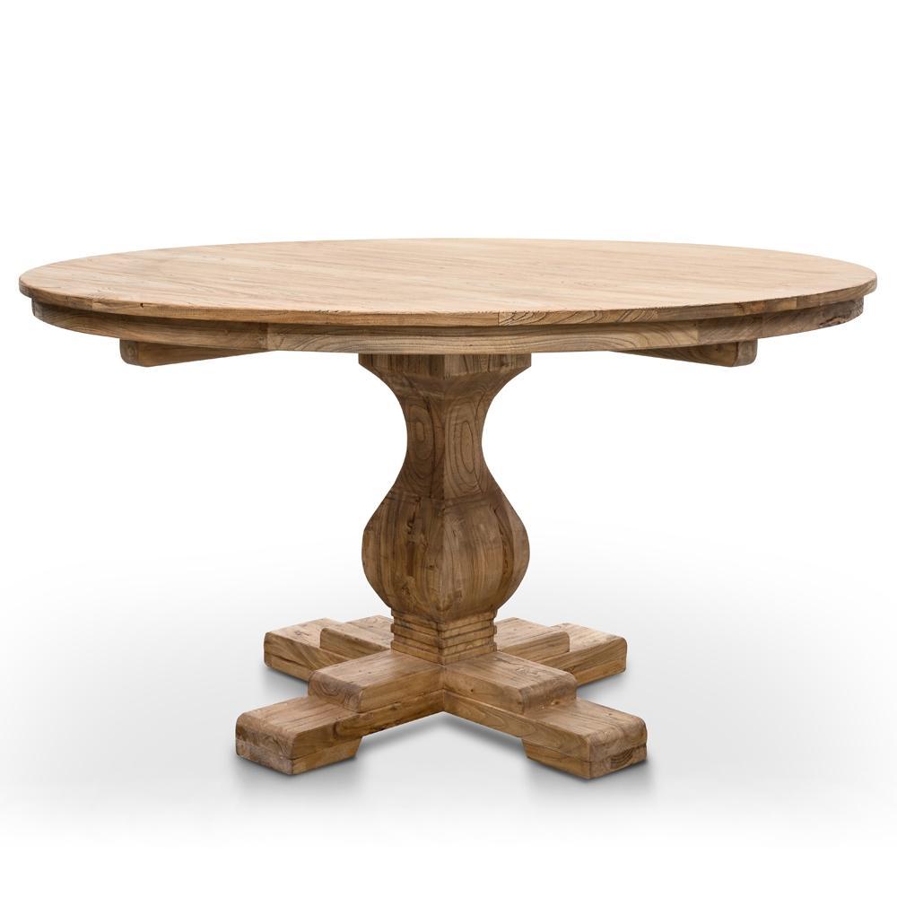 Round Dining Table 140cm - Rustic Natural - Notbrand