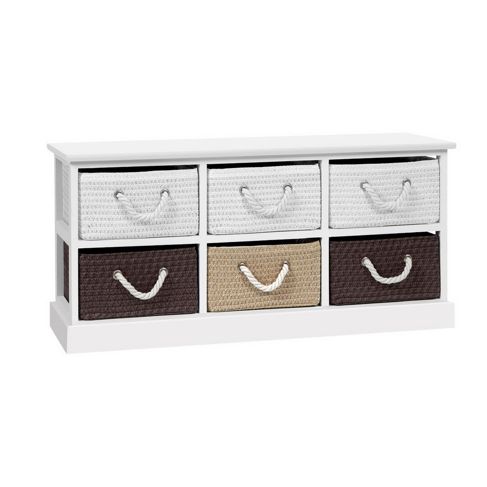 Artiss Storage Bench Shoe Organiser 6 Drawers Chest Cabinet Rack Box Shelf Stool - Notbrand