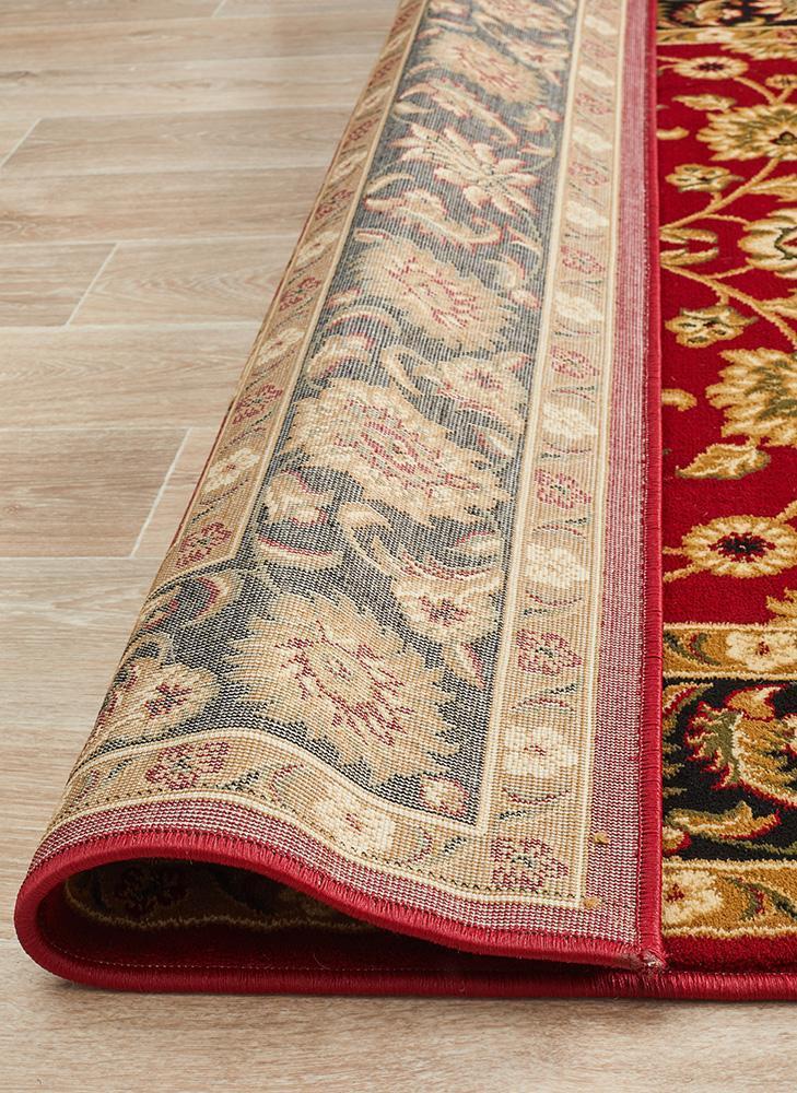 Sydney Collection Classic Rug Red with Black Border - Notbrand
