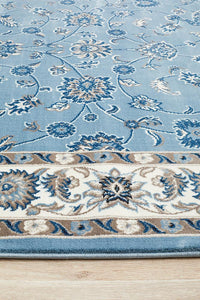 Sydney Collection Classic Rug Sky Blue with Blue Border - Notbrand
