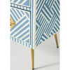 Shirlee Bone Inlay 9 Drawer Sideboard Stripe Design Blue - Notbrand