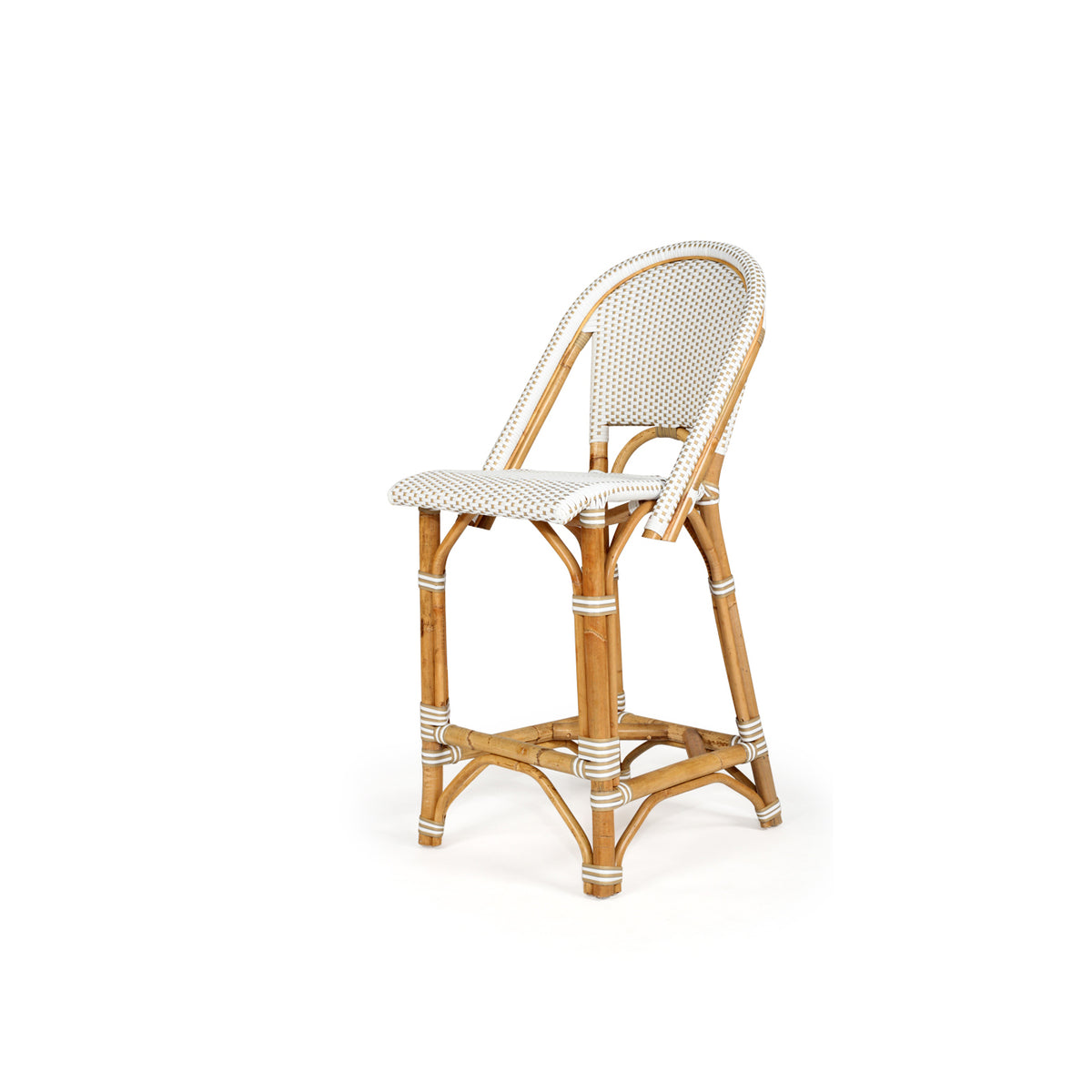 Solace Rattan Frame Counter Stool – Beige - Notbrand