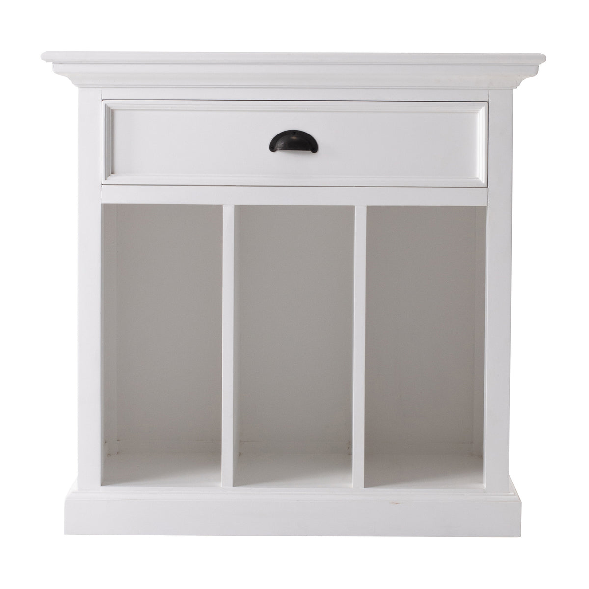 Halifax Mahogany Bedside Table with Dividers - Classic White - Notbrand