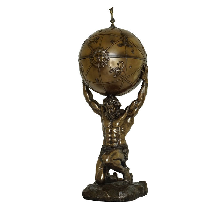 Atlas Treasure Box Bronze Figurine - Notbrand
