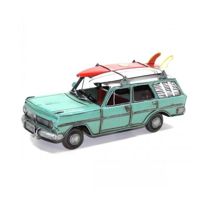 Teal EH Station Wagon with Surfboards Ornament - Notbrand