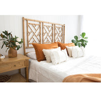 Paloma Chippendale Bedhead in Weathered Oak - Queen Size - Notbrand