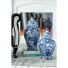 Abstract Ginger Jar in Blue & White - Medium