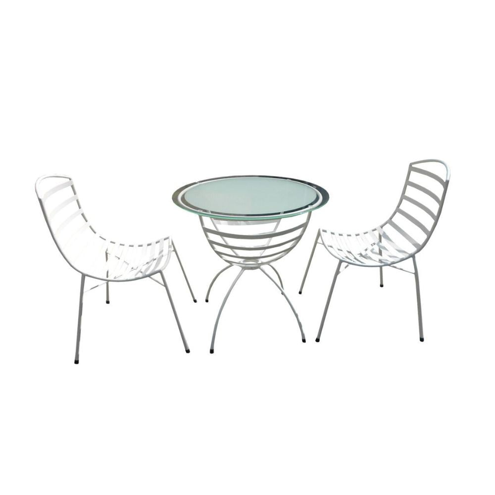 Set of 2 Sarah Slatted Chair - White - Notbrand