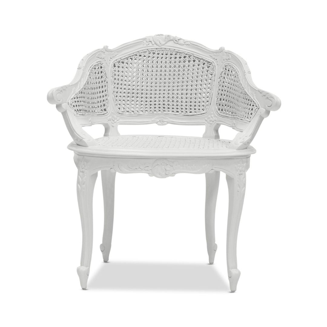 Marcella Rattan & Mindy Wood Bergere Chair - White - Notbrand