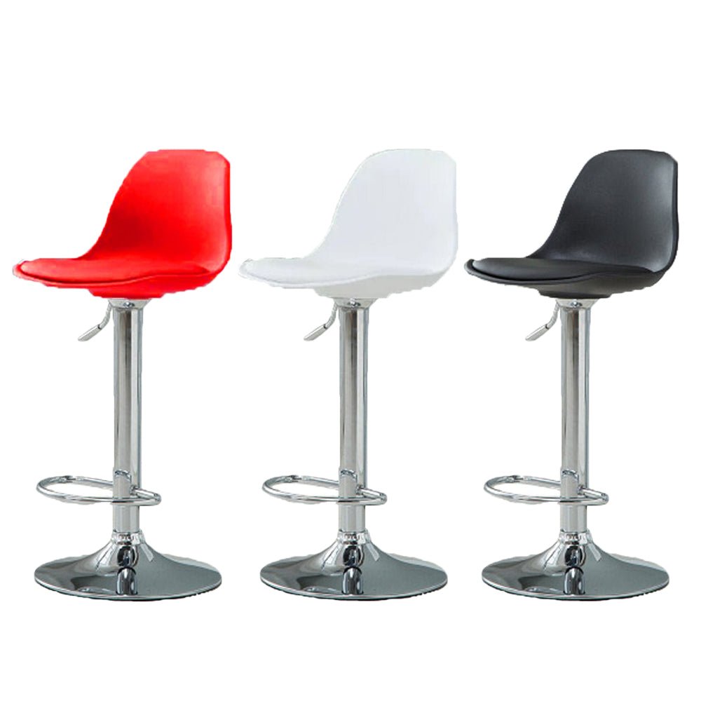 Citron Leather Swivel Gas Lift Bar Stool in Black Set - 2 Pieces - Notbrand