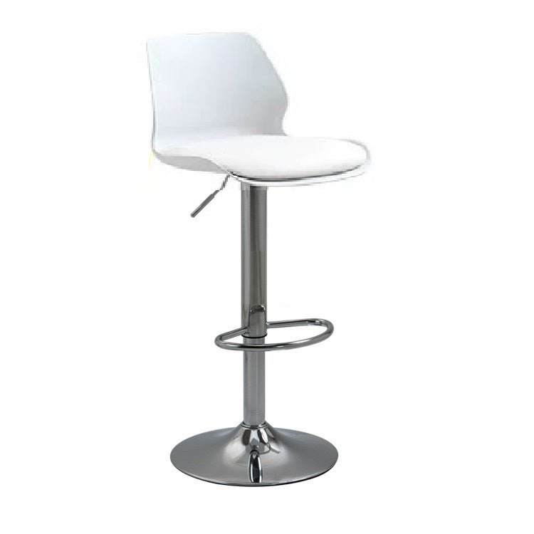 Thistle Swivel Gas Lift Counter Bar Stool in White Leather - Set of 2