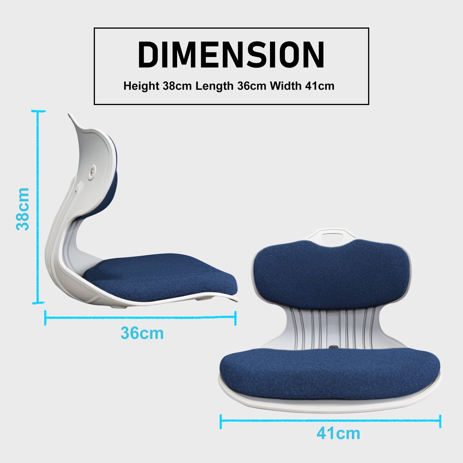 Samgong Posture Correction Slender Chair in Blue Set - 4 Pieces - Notbrand