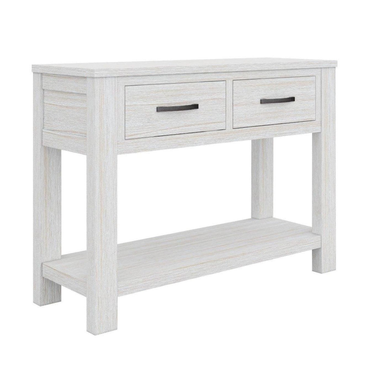 Foxglove Console Table with Solid Mt Ash Wood in White - 110cm - Notbrand