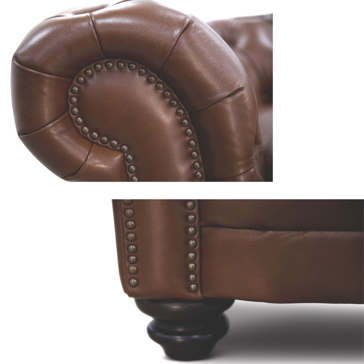 Desire Chestfield Genuine Leather 3 + 1 Seater Sofa - Butterscotch - Notbrand