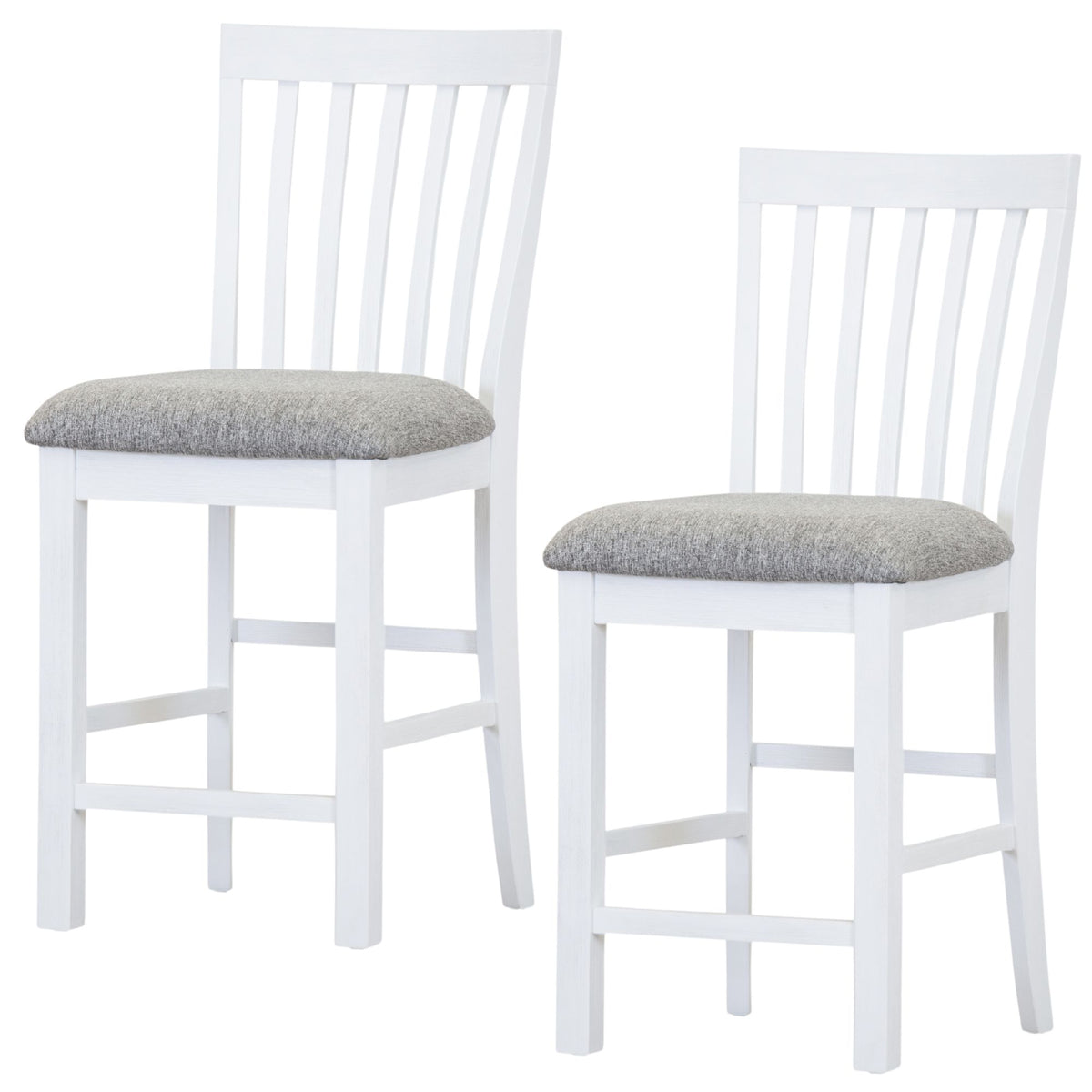 Laelia Wood Chair in Solid Acacia Coastal White - Set of 2