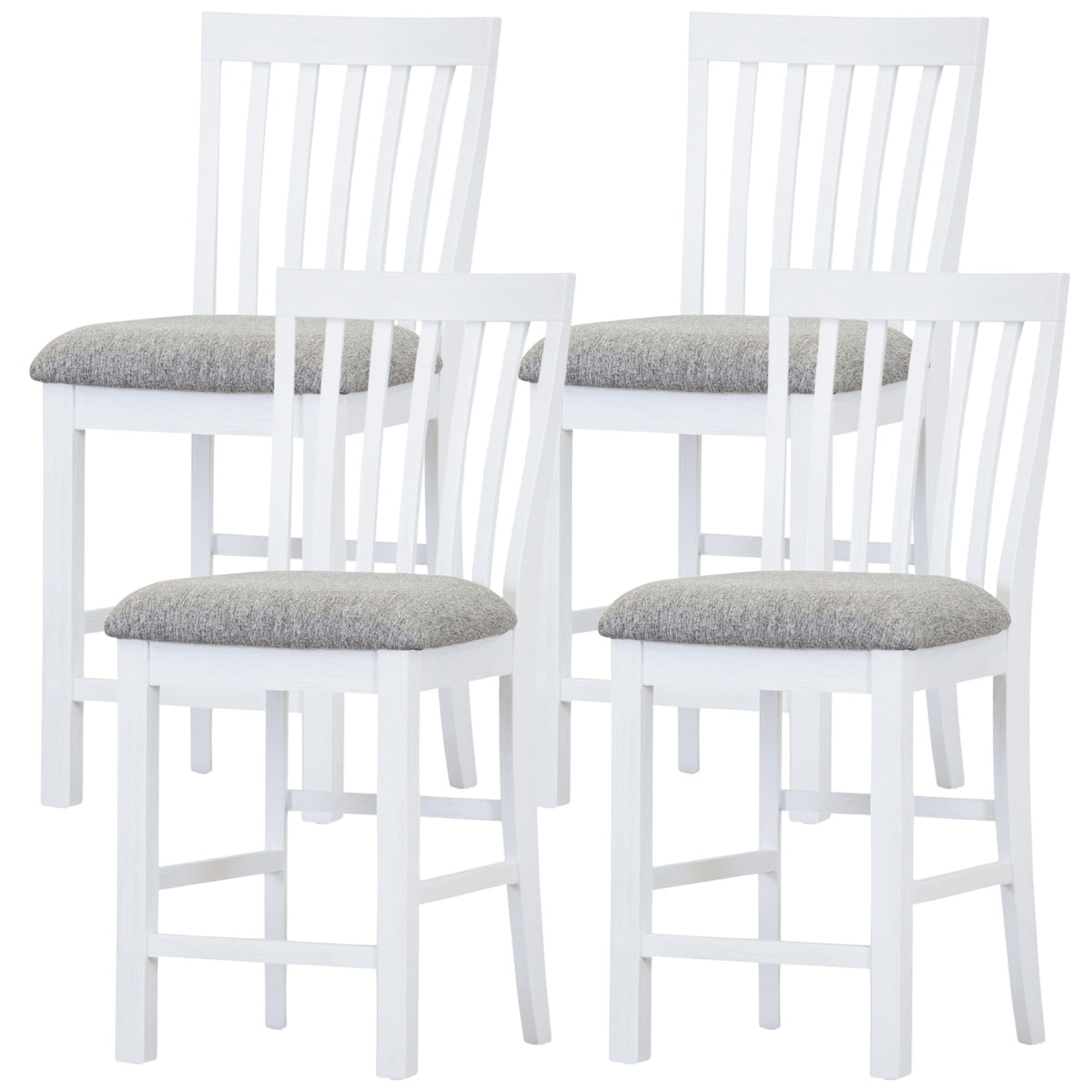 Laelia Wood Chair in Solid Acacia Coastal White - Set of 4