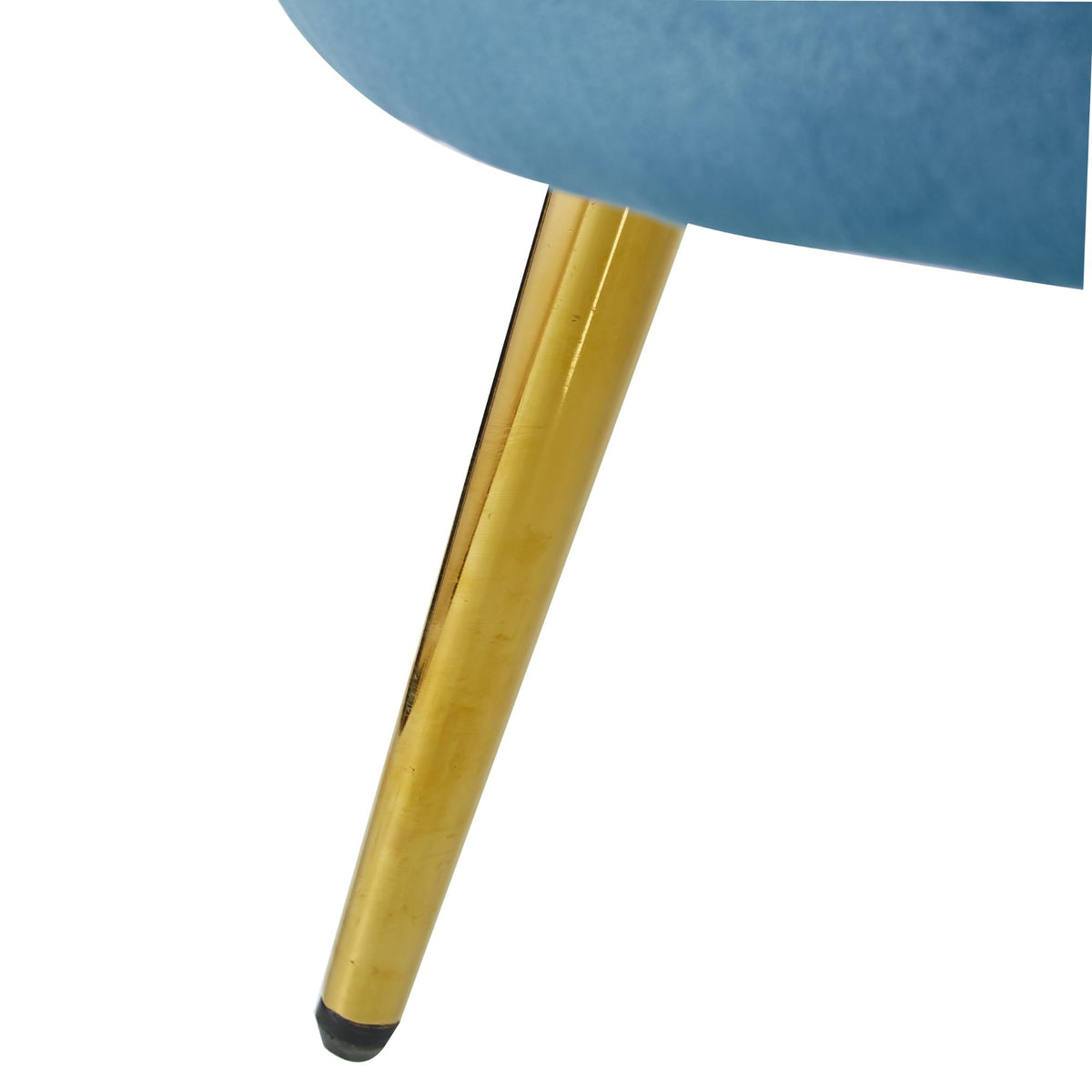 Arona Velvet Fabric Accent Sofa Love Chair with Round Ottoman - Blue - Notbrand