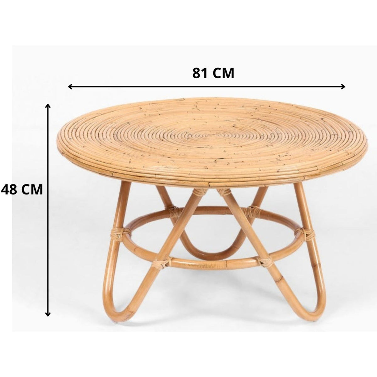 Crocus Rattan Round Coffee Table in Natural - 80cm - Notbrand