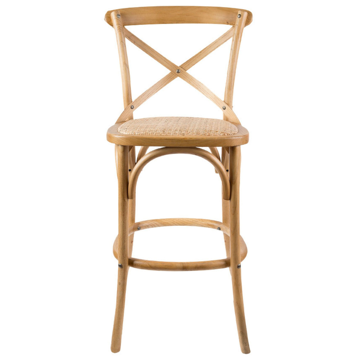 Aster Crossback Rattan Dining Chair in Solid Birch Timber Oak- Set of 2