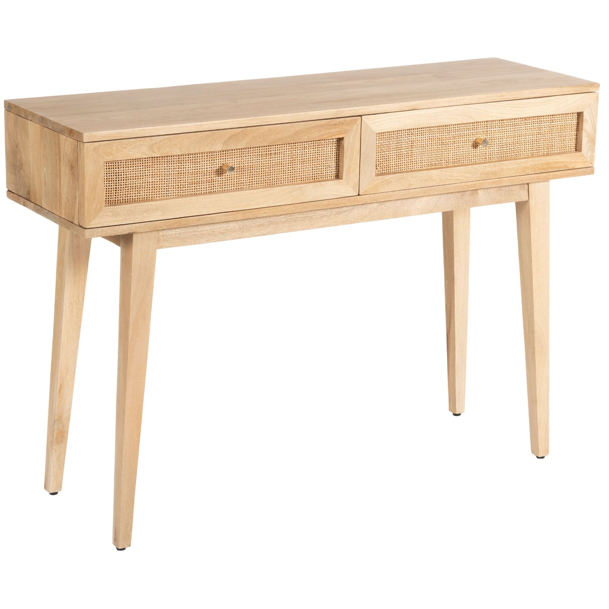 Olearia Console Table with Solid Mango Timber Wood in Natural - 110cm - Notbrand