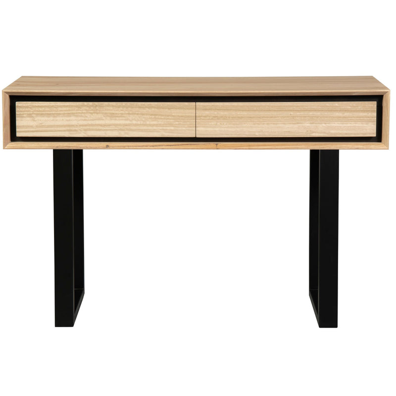 Aconite Console Table with Solid Messmate Timber Wood in Natural - 120cm - Notbrand
