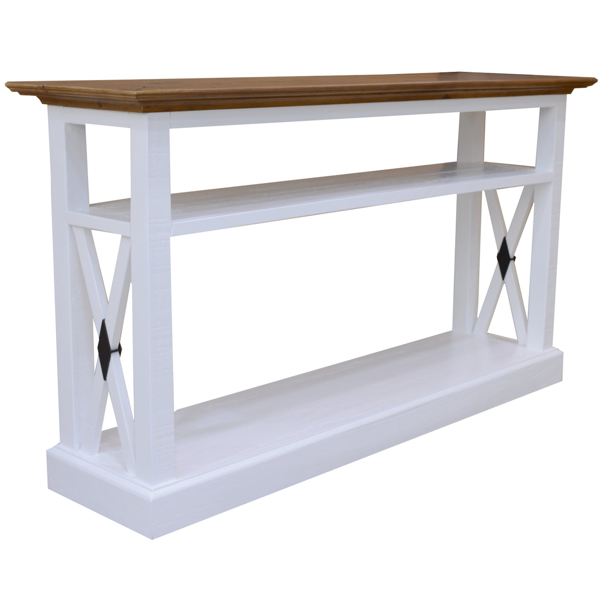Beechworth Console Table with Solid Pine Wood in Grey - 140cm - Notbrand