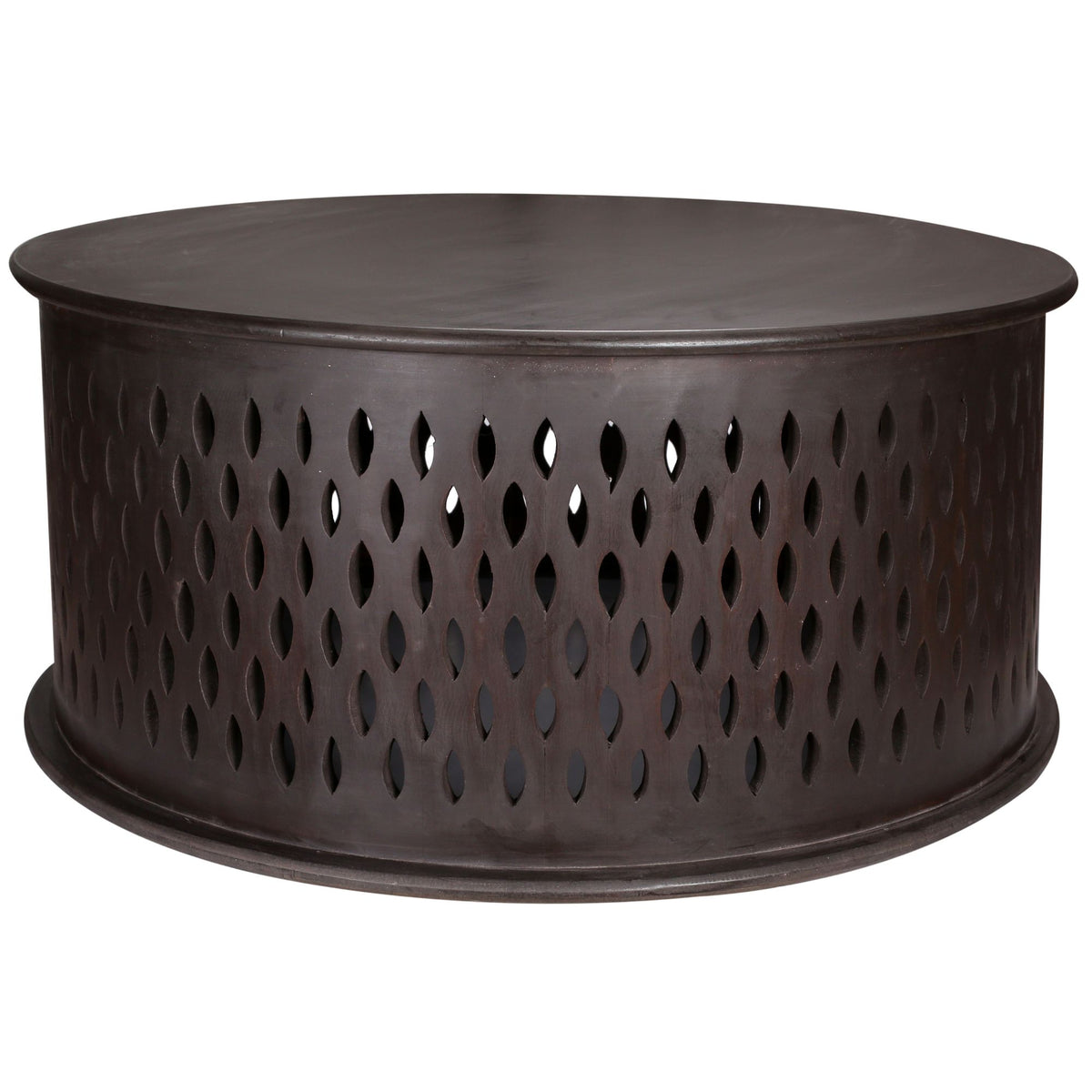 Pansy Round Wooden Coffee Table - Brown -NotBrand