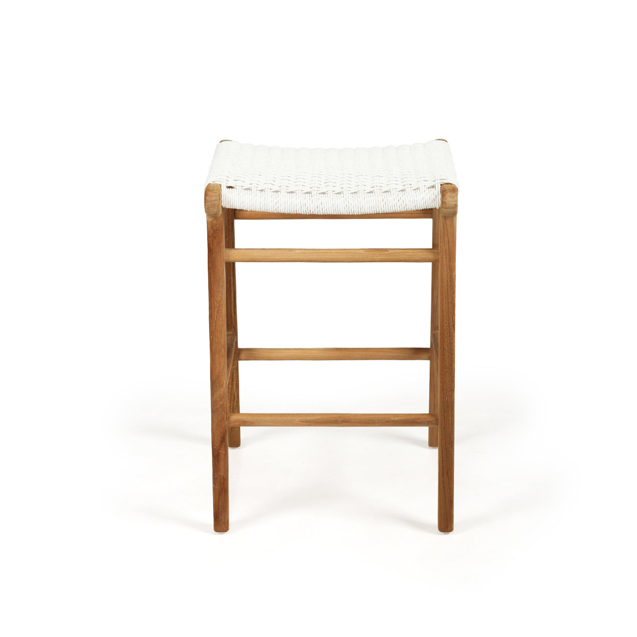 Earine Close Weave Backless Counter Stool – White - Notbrand